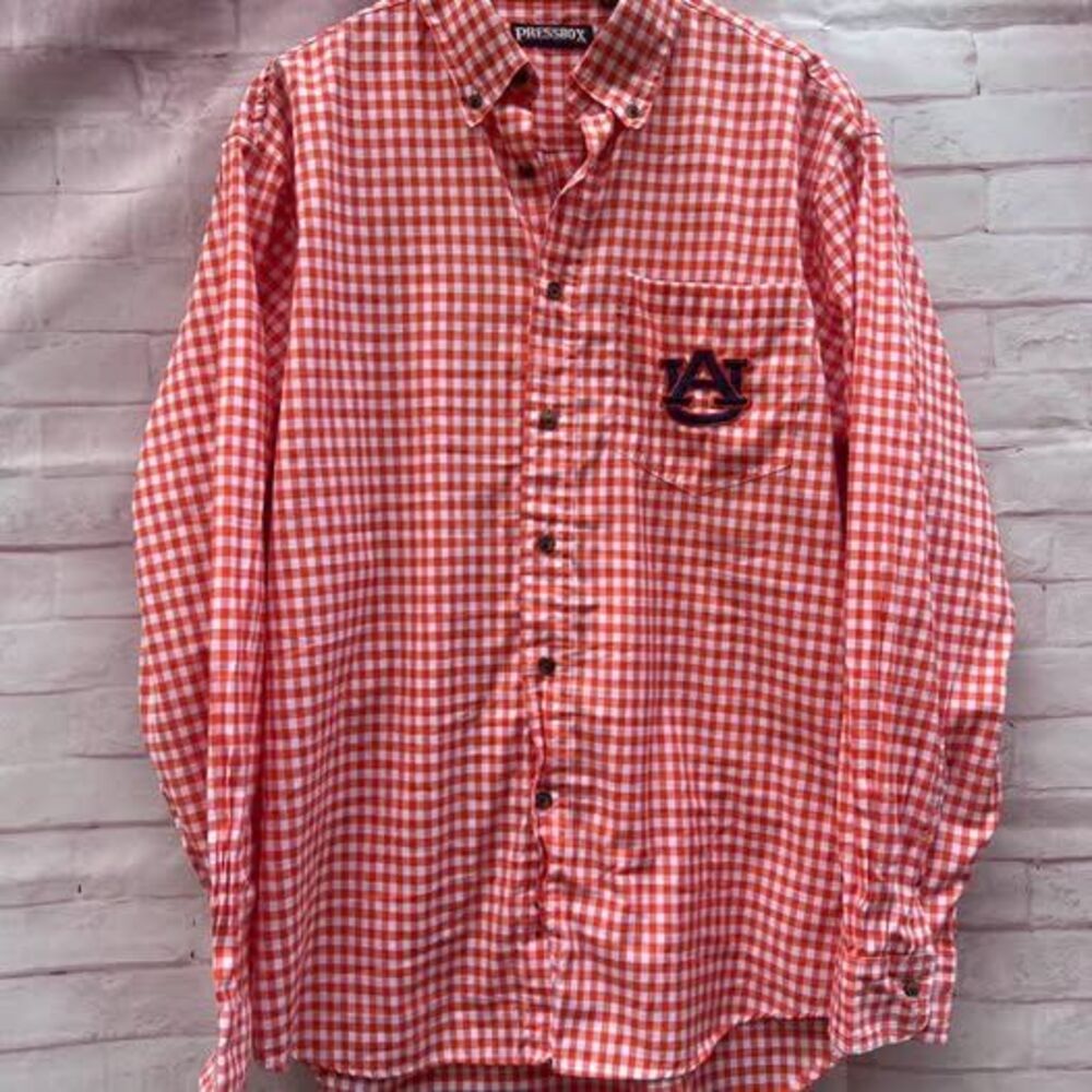 Pressbox Auburn Tigers XL Gingham Button Down Shirt